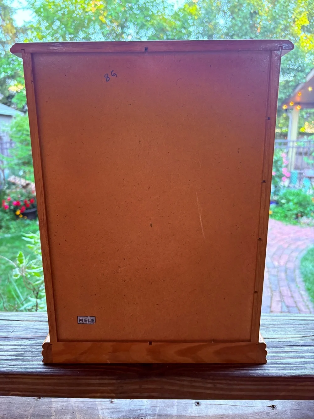 Large vintage wooden jewelry box armoire mirror drawers storage Retro organizer